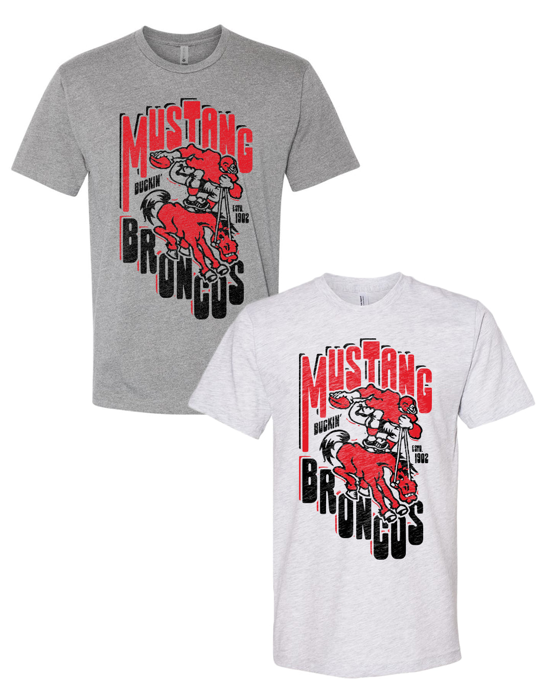 Mustang Buckin' Broncos Retro T-Shirt (Adult + Youth Sizes)