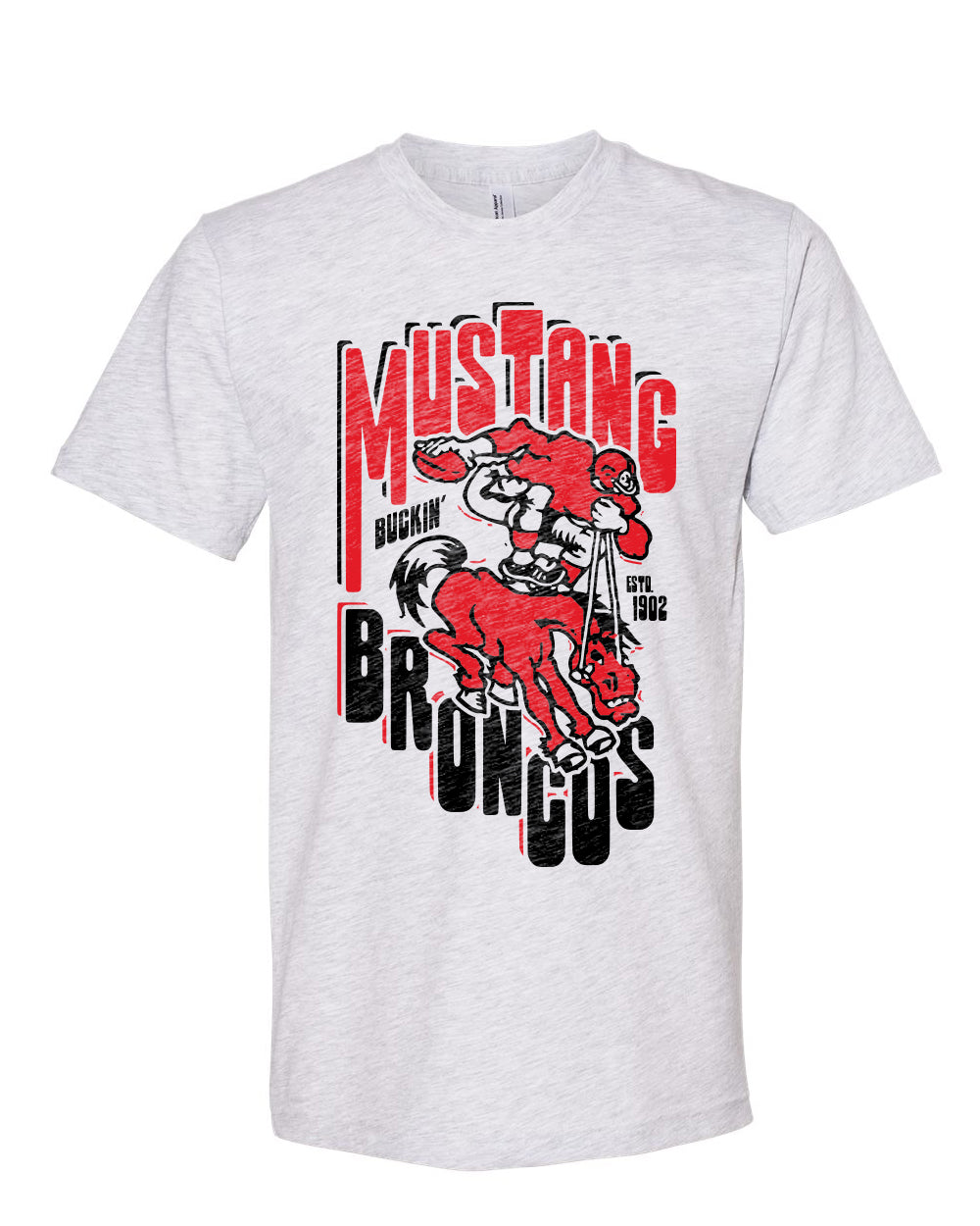 Mustang Buckin' Broncos Retro T-Shirt (Adult + Youth Sizes)